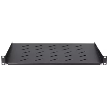 DSIT DS-FH1U400 1U fiksuota lentyna 600 mm gylio sieninėms spintoms, 400 mm gylio, juodo plieno, 20 kg apkrova
