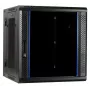 DSIT DS6612ZP-DOUBLE 6U reversibilus sieninis serverio kabinetas su grūdinto stiklo durimis ir perforuotais šoniniais skydais, 600x450x370 mm, juodas