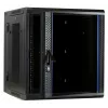 DSIT DS6612ZP-DOUBLE 6U reversibilus sieninis serverio kabinetas su grūdinto stiklo durimis ir perforuotais šoniniais skydais, 600x450x370 mm, juodas