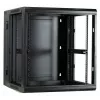 DSIT DS6612ZP-DOUBLE 6U reversibilus sieninis serverio kabinetas su grūdinto stiklo durimis ir perforuotais šoniniais skydais, 600x450x370 mm, juodas