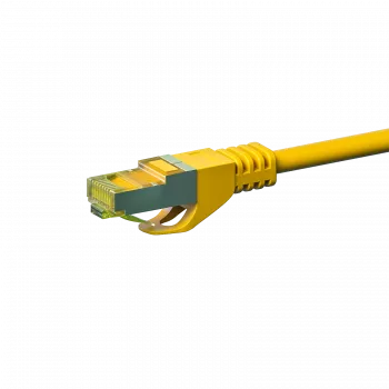 DSIT Cat.7 S/FTP PiMF tinklo kabelis, RJ45 kištukas į RJ45 kištuką, geltonas, 50 m (DC-77-500)