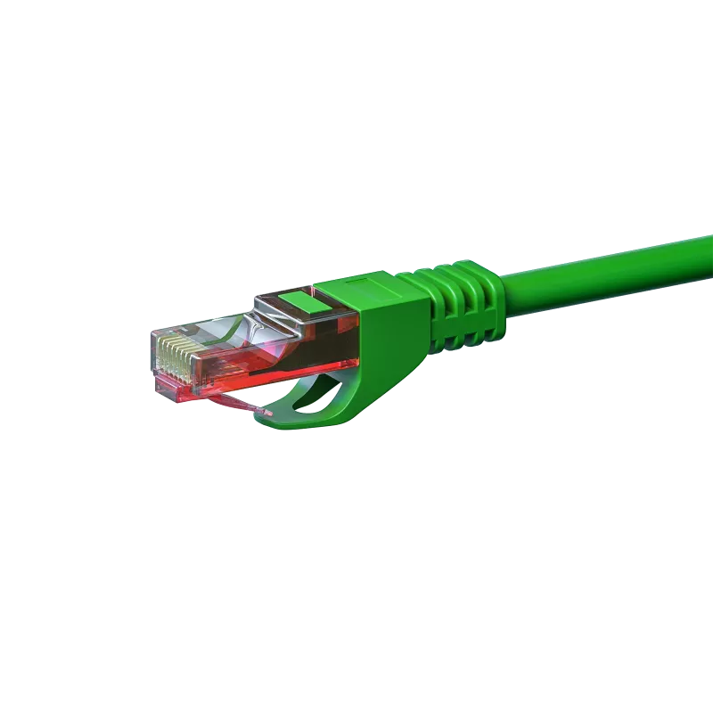 DSIT CAT6 U/UTP Patch Laidas, 1,5 m, žalias, 100% varis, RJ45, 10 Gbps, 250 MHz, PVC apvalkalas