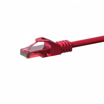 DSIT CAT6 U/UTP tinklo trumpasis laidas, 0,15 m, raudonas, 100% varis, RJ45, 10 Gbps, 250 MHz, PVC apvalkalas