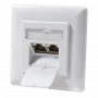 DSIT Flush-Mount Cat. 6a Class EA ekranuotas tinklo sieninis lizdas, 2 x RJ45, baltas
