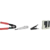 DSIT 9 dalių tinklo įrengimo ir remonto įrankių rinkinys su RJ45 presavimo replėmis, kabelių testeriu, punch down įrankiu ir užtrauktuku užsegamu dėklu (DC-TOOLSET)