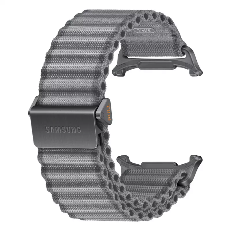 Samsung Trail Band, skirtas Galaxy Watch Ultra ir Ultra2, pilkas austas nailonas, M/L