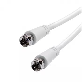 Vivanco VVSAT100MMW 10 m baltas koaksialinis palydovinės antenos kabelis, F jungtis į F jungtį, RG6, 75 omų, dvigubai ekranuotas