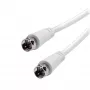 Vivanco VVSAT100MMW 10 m baltas koaksialinis palydovinės antenos kabelis, F jungtis į F jungtį, RG6, 75 omų, dvigubai ekranuotas