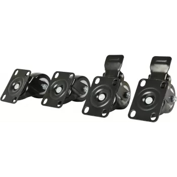 DSIT DS-Wielrem 4 vnt. ratukų rinkinys serverių spintoms, 2 pasukami ir 2 pasukami su stabdžiu, 50 mm nailono ratukai, cinkuoto plieno rėmas, 200 kg bendra apkrova