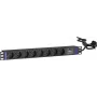 DSIT DS-8PDU-SPD 19 colių Rack montuojamas maitinimo skirstytuvas su apsauga nuo viršįtampių, 8 lizdai, 2 m laidas, 16A, 1U, juodos spalvos