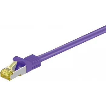 DSIT Cat.7 S/FTP (PiMF) RJ45 trumpasis jungiamasis kabelis, 0,25 m, violetinis, LSZH, 10 Gbps, auksuoti kontaktai, be užkabinimo