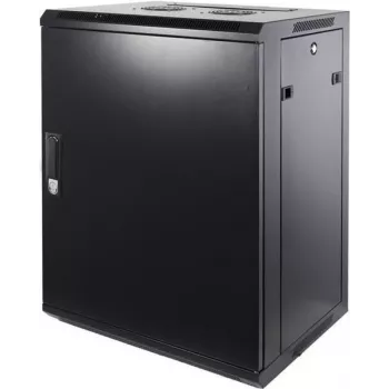 DSIT DS6415M 15U sieninis serverių spintos stovas su metalinėmis durimis, 600x450x770 mm, juodas