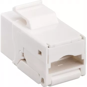 DS-IT CAT6 UTP Keystone Jack Toolless - Gigabit Ethernet RJ45 modulis, baltas