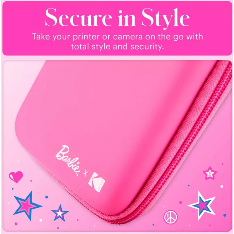 Kodak x Barbie EVA dėklas su nuimamu dirželiu ir tinkline kišenėle, skirtas Printomatic ir Step Slim, rožinės spalvos (RODBCEPK)