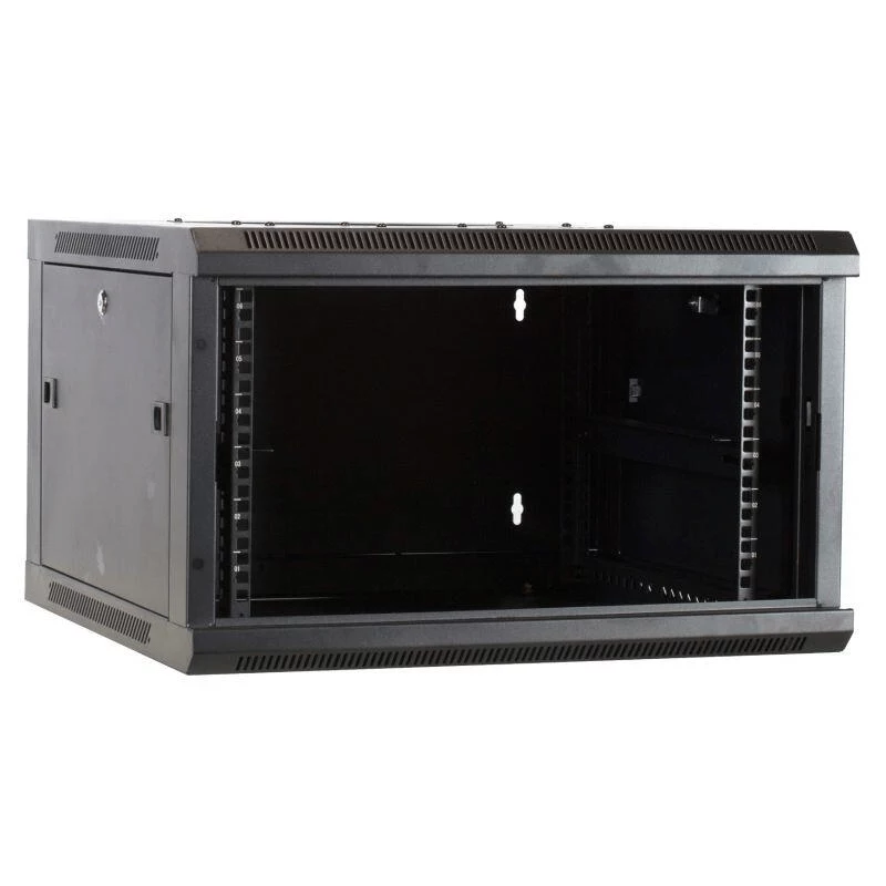 DSIT DS6604M 4U sieninis serverių spintelė su metalinėmis durelėmis, 600 x 600 x 280 mm, juoda