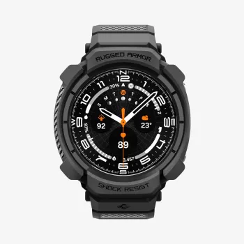Spigen Rugged Armor PRO Samsung Galaxy Watch Ultra 2 2026 (47 mm) korpusas su dirželiu, matinė juoda