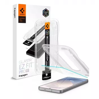Spigen Glas.tR EZ Fit Pro AC HD grūdinto stiklo ekrano apsauga, skirta Samsung Galaxy S26 FE - skaidri