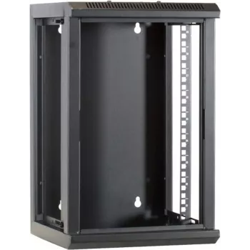 DSIT 9U 10 colių sieninis serverio stovas su stiklinėmis durimis, 312x310x486 mm, juodas