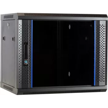 DSIT DS6409 9U sieninis serverių spintos su stiklo durimis, 600x450x500 mm, juoda