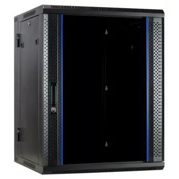 DSIT DS6615-DOUBLE 6U reversibilus sieninis spintos su stiklo durimis 600x450x320 mm juodas
