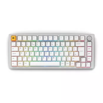 Glorious GMMK Pro 75% iš anksto surinkta mechaninė klaviatūra, ISO UK išdėstymas, White Ice, Glorious Fox Linear jungikliai