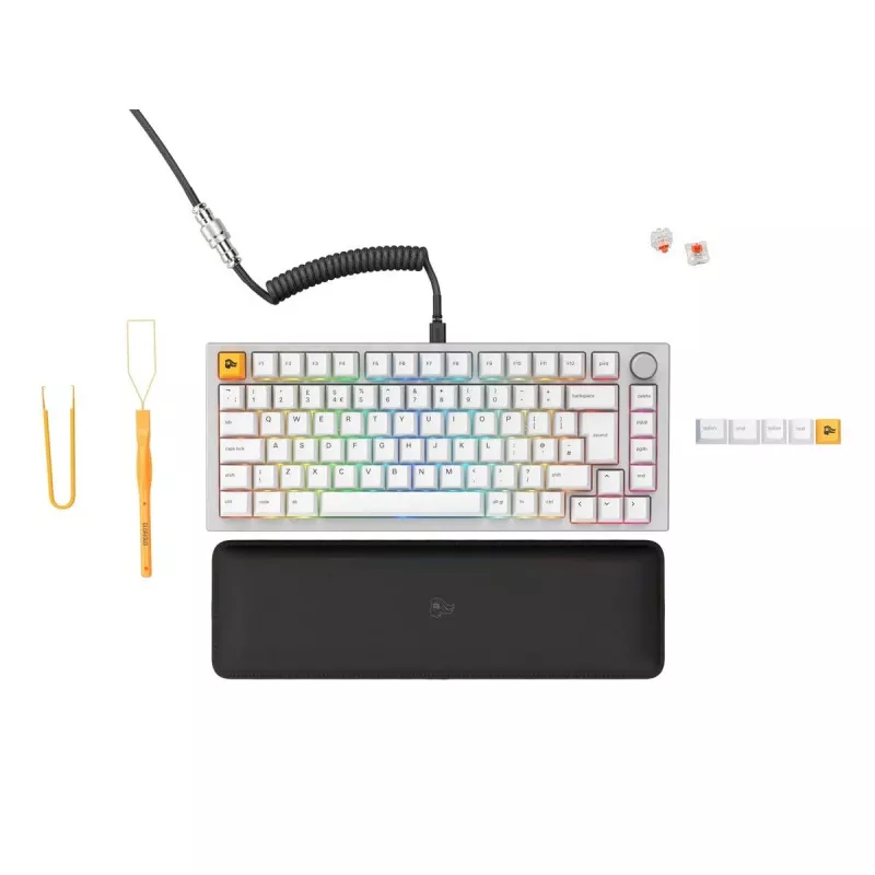 Glorious GMMK Pro mechaninė klaviatūra, 75% iš anksto surinkta, ISO UK išdėstymas, balta