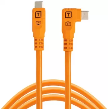 Tether Tools TetherPro Optima 10G USB-C į USB-C kampinis kabelis, 1.8 m, oranžinis (CUC06RTG2-ORG)