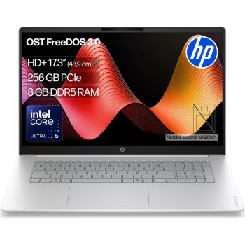 HP OmniBook 3 17-dg0054ngx 17,3 colio Full HD nešiojamasis kompiuteris - Intel Core 5 225U, 8GB RAM, 256GB SSD, FreeDOS, Natural Silver