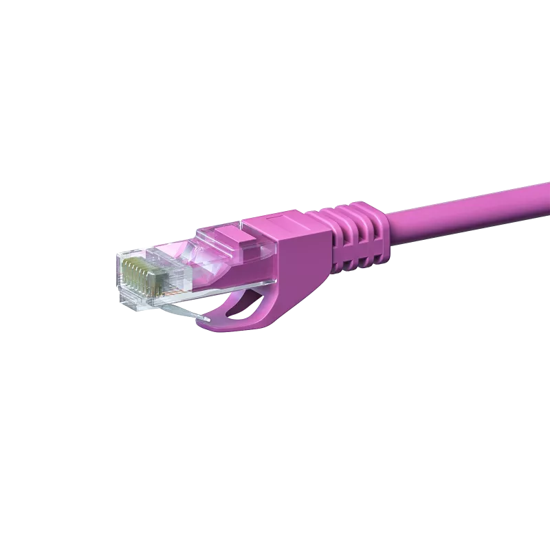DSIT CAT5e tinklo kabelis U/UTP rožinis 100% varis 0,5 m