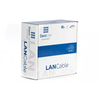DSIT DANICOM CAT6A UTP 50m lauko kieto vario PE kabelis (Fca) - juodas