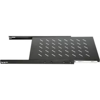 DSIT DS-UH45 ištraukiamoji lentyna 450 mm gylio sieninėms spintoms, 1U, 25 kg apkrova, juoda