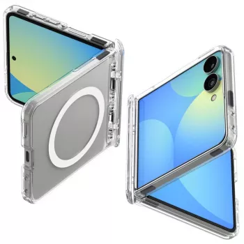 SPIGEN Ultra Hybrid Pro MagSafe Galaxy Z Flip8 permatomas/baltas