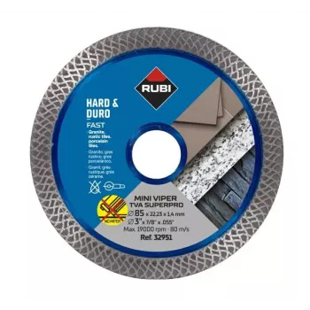 RUBI TVA 85 SUPERPRO MINI VIPER nuolatinio krašto deimantinis diskas 85 mm x 15 mm