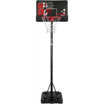 BASKETBALL STAND HOT SHOT - nešiojamas krepšinio stovas, reguliuojamas aukštis 165-220 cm, 75x50 cm polikarbonato lentyna, plieninis lankas, pripildomas pagrindas, lauko