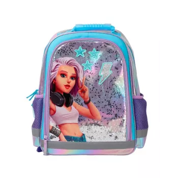 KIDS Wow Holo holografinė mokyklinė kuprinė 14L A4 mergaitėms, vaivorykštinė