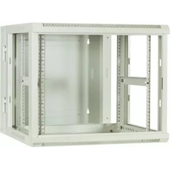 DSIT 9U reversibilus sieninis serverių kabinetas su stiklo durimis, baltas, 600x600x501 mm (DS6609W-DOUBLE)
