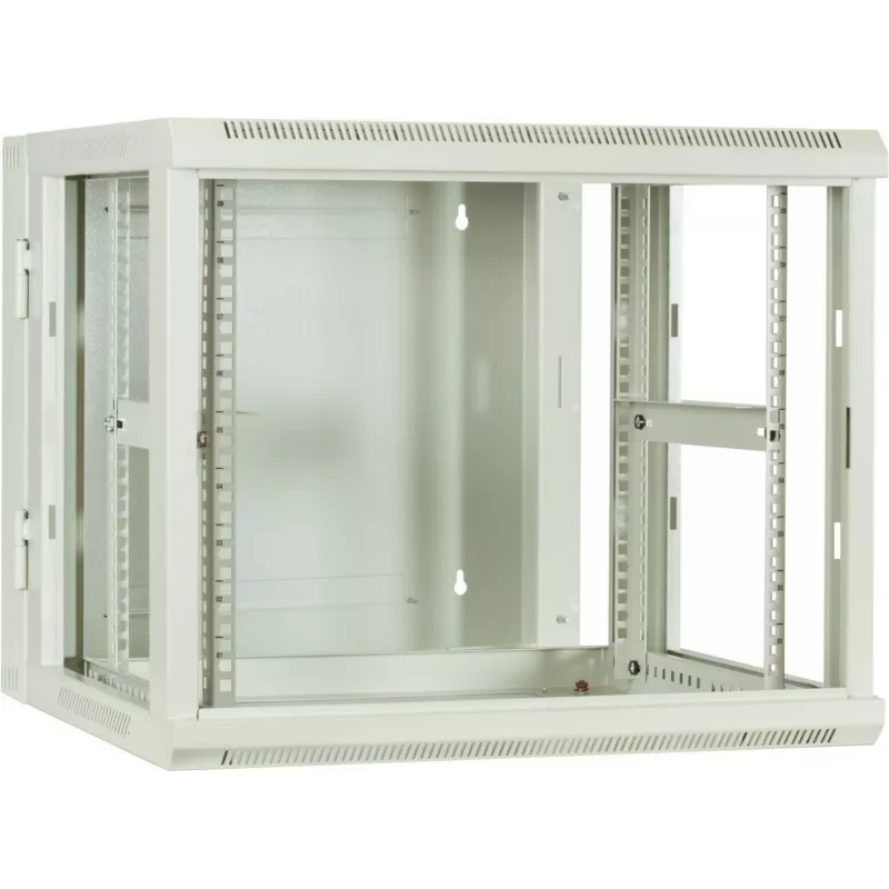 DSIT 9U reversibilus sieninis serverių kabinetas su stiklo durimis, baltas, 600x600x501 mm (DS6609W-DOUBLE)