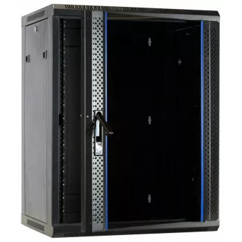DSIT DS6615 15U sieninis serverių spintos su stiklo durimis, 600x600x770 mm, juoda