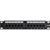 DSIT DS-10Patch6-12UTP 10 colių 12 prievadų UTP CAT6 skydelis, 1U montavimui į stelažą, juodos spalvos