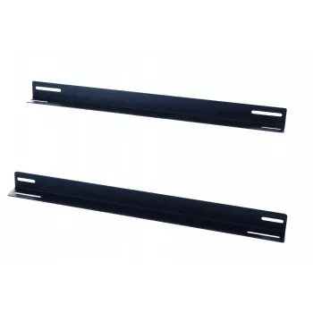 DSIT 19 colių stelažo bėgiai 450 mm gylio sieninėms spintoms (2 vnt., juodi, plieniniai)