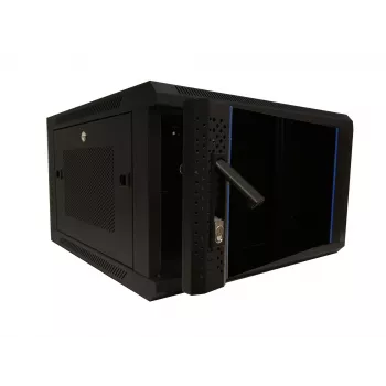 DSIT 6U 19 inch sieninis serverio kabinetas su stiklo durimis ir perforuotais šoniniais skydais, 600x600x368 mm (DS6606ZP)