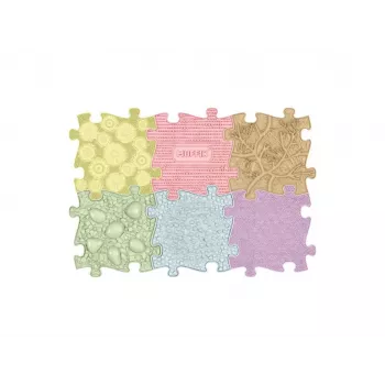 MUFFIK ortopedinis sensorinis kilimėlių rinkinys 6-in-1 Baby Pastel – 6 dėlionės detalių