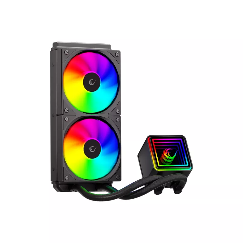 Rampage INFINITE V240 ARGB 240 mm skysčio aušintuvas procesoriui su temperatūros ekranu, juodas