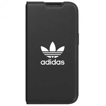 Adidas Originals Booklet Case BASIC iPhone 14/15/13 6,1 colio dėklas, juodas/baltas
