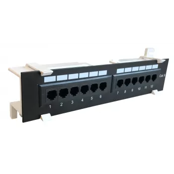 DS-IT CAT 6 sieninis skydelis, 12 prievadų UTP (DS-Patch6-12UTP-WM)
