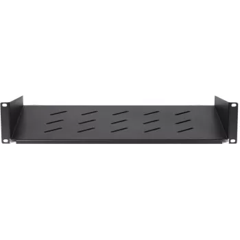 DSIT DS-FH2U300 2U fiksuota lentyna stelažui 450 mm gylio sieninėms spintoms, 300 mm gylio, juoda