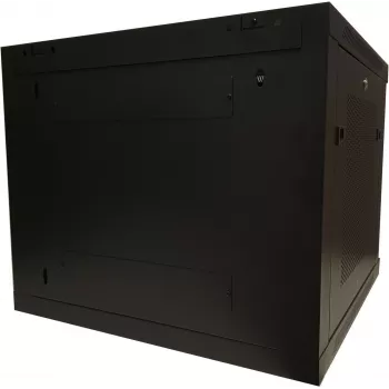 DSIT DS6609ZP 9U 19 inch sieninis serverių kabinetas su stiklo durelėmis ir perforuotais šoniniais skydais, 600x600x501 mm, juodas