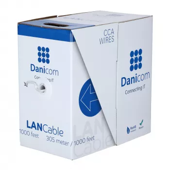 DSIT CAT5e FTP tinklo kabelis AWG 26/7 lankstus 305m pilkas CCA