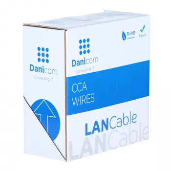 DSIT CAT6 S/FTP 50 m laidas ant ritės, pilkas, CCA (DC-SFTP6CCA50-GRY)