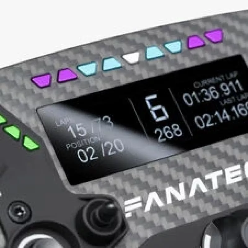 Fanatec ClubSport Formula V3 vairas, 290 mm, 2,7 inch OLED ekranas, RGB RevLED, magnetiniai perjungikliai, anglies pluoštas, Alcantara, juodas